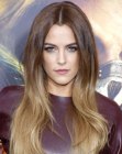 Riley Keough's soft long hair with ombré coloring
