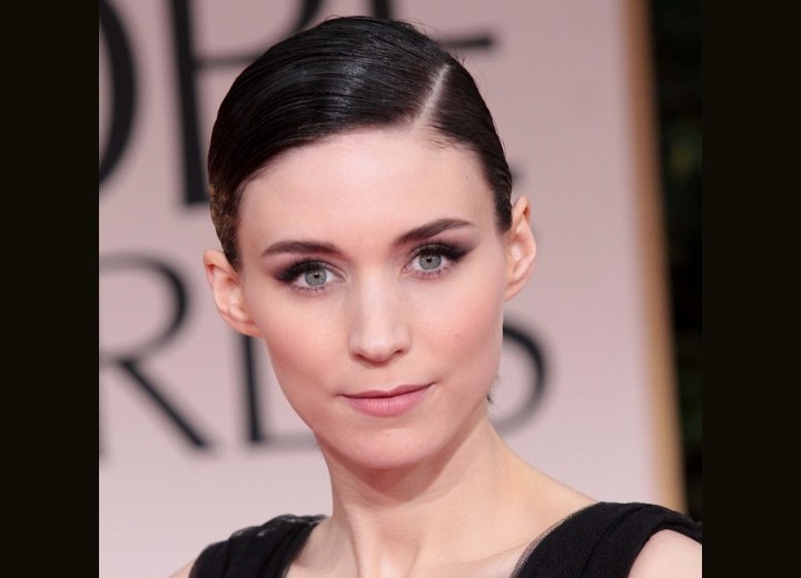 Rooney Mara - hair gathered at the nape of the neck
