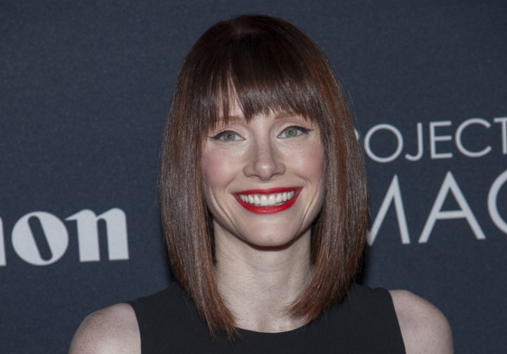 Angled bob hairstyles - Bryce Dallas Howard sporting a bob with a longer front