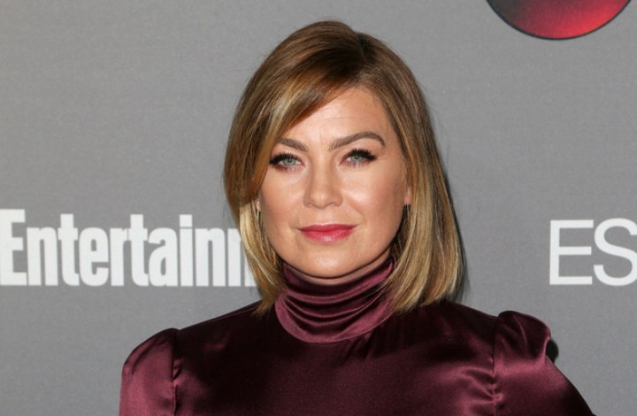 Bob hairstyles - Ellen Pompeo wearing a sleek bob with the ends turned under