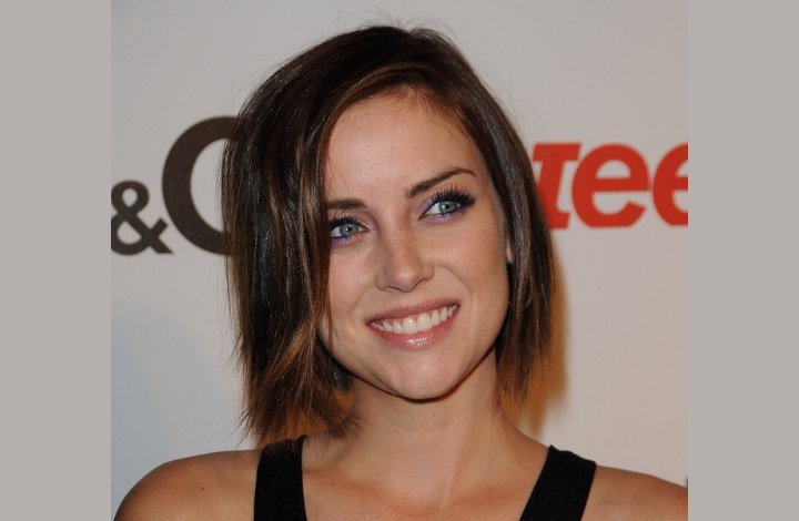Bob hairstyles - Jessica Stroup wearing an above shoulder length bob