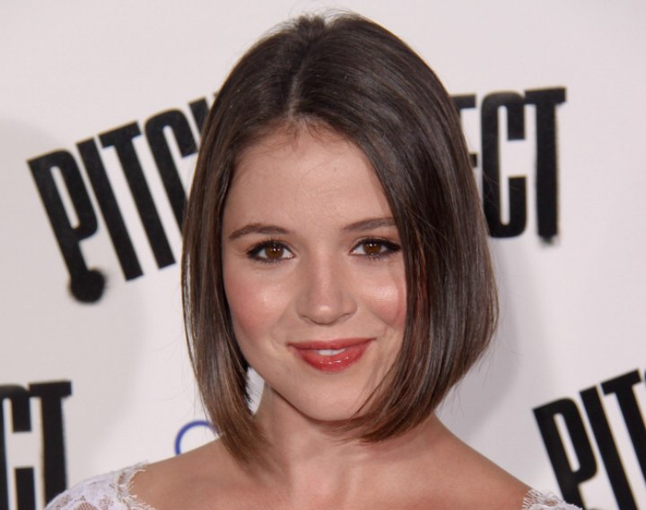 Short angled bob with a middle part - Kether Donohue