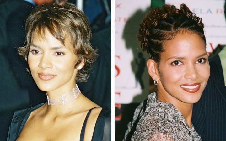 Halle Berry's short hair in a choppy razor cut