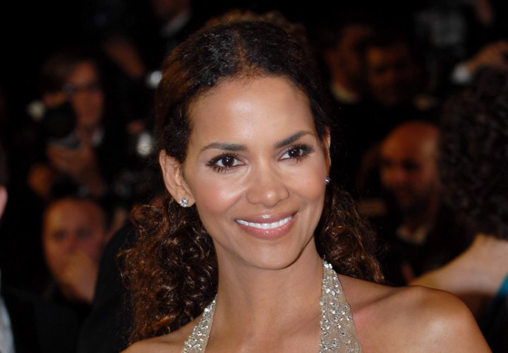 Halle Berry with long curly hair