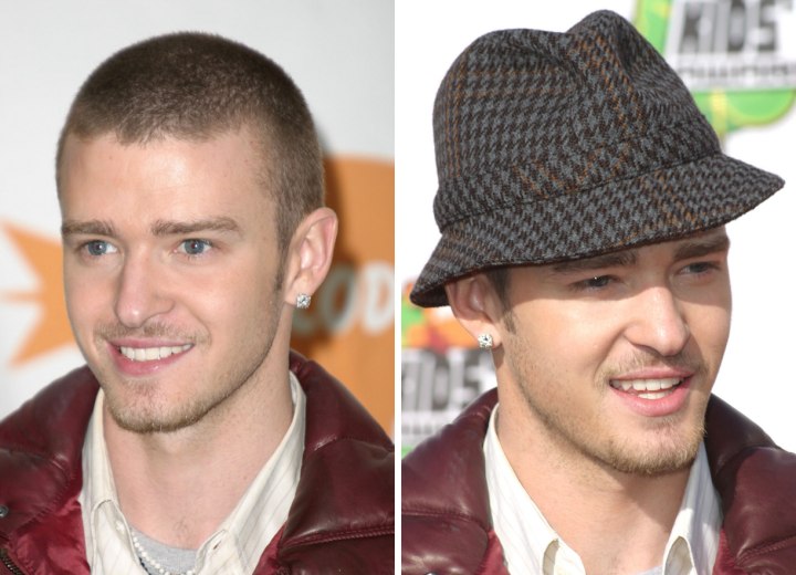 Justin Timberlake's hair, shaved for a buzzed scalp look