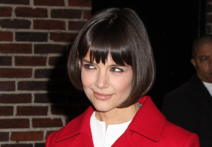 Katie Holmes sporting a bob haircut