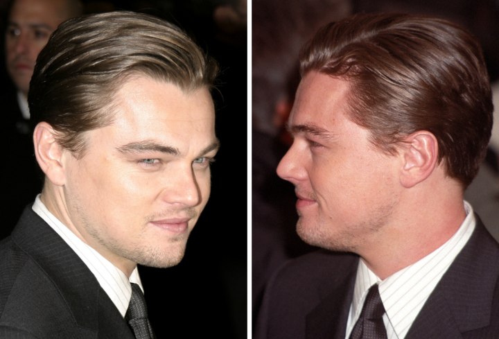 Leonardo DiCaprio's hair with tapering on the back and sides