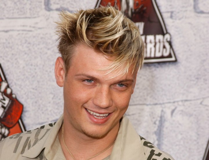 Nick Carter's short hair with clipper-cut sides