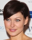 Emma Willis sporting a pixie cut with a side part