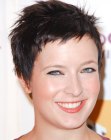 Diablo Cody wearing her hair in a pixie cut with short layers on top
