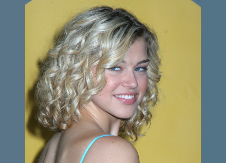 Side view of Adrianne Palicki's hairstyle with curls