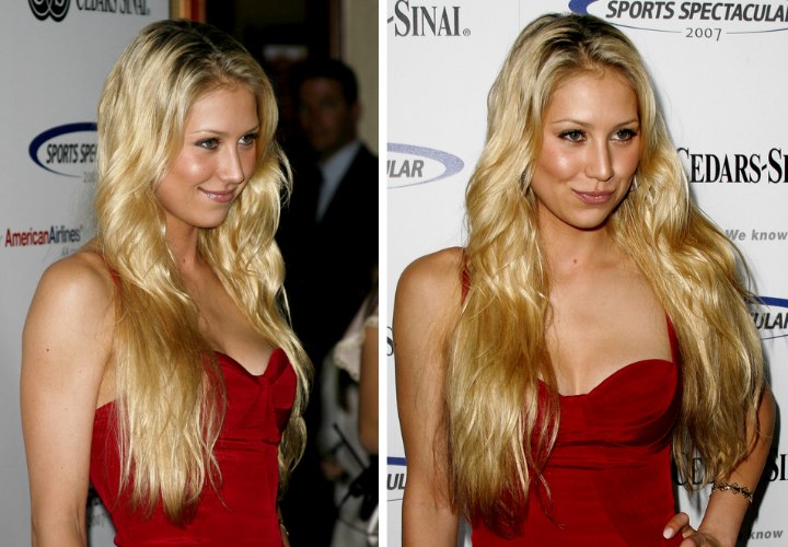 Anna Kournikova - Chest length blonde hair