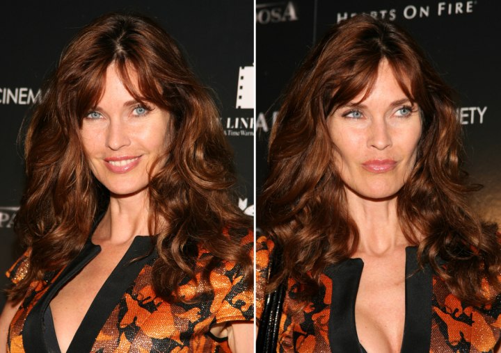 Carol Alt - Long reddish hairstyle with layered curls