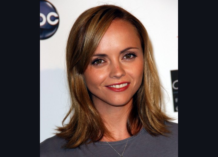 Christina Ricci's hair with warm tones