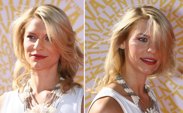 Claire Danes - Hairstyle for a long neck