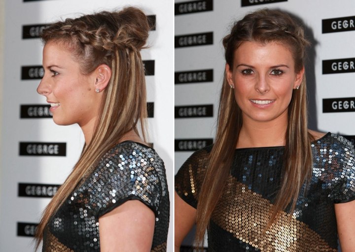Coleen McLoughlin - Long hair with braided sides and crown