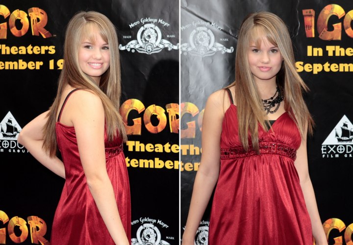 Side view and back view of Debby Ryan's long hair
