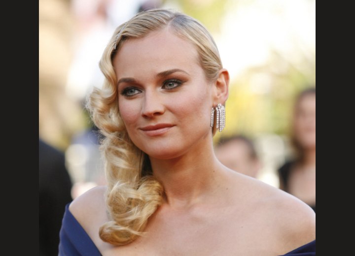 Diane Kruger wearing her hair in an old fashioned style