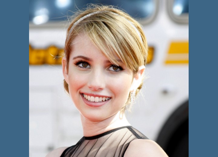 Emma Roberts wearing her hair up