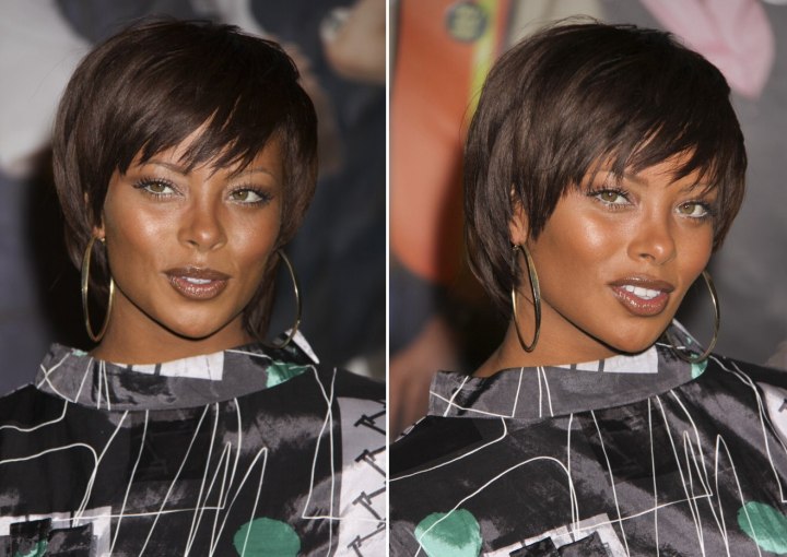 Eva Marcille - Short shag haircut with length over the neckline