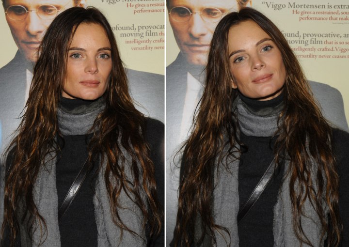 Gabrielle Anwar - Wet look for very long hair