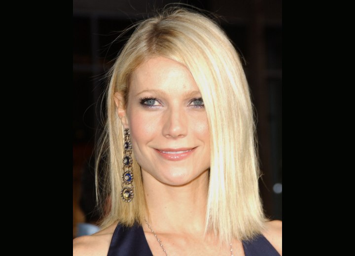 Gwyneth Paltrow with shoulder touching hair