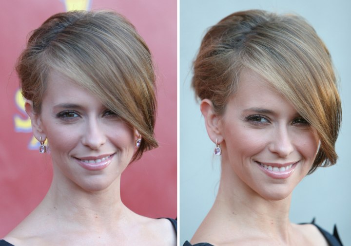 Jennifer Love Hewitt wearing her hair up