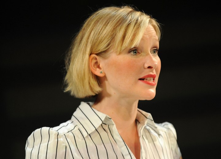 Joanna Page wearing her hair short and with an appearance of thickness