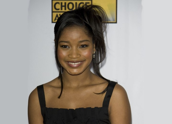 Keke Palmer wearing her hair in an easy updo