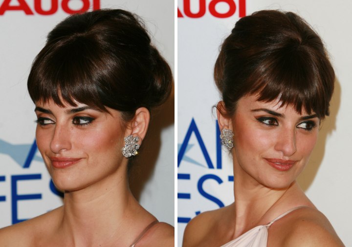 Penelope Cruz wearing her hair up