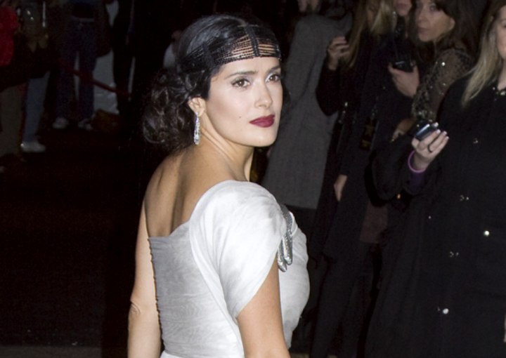Salma Hayek - Formal hairstyle with curls along the back