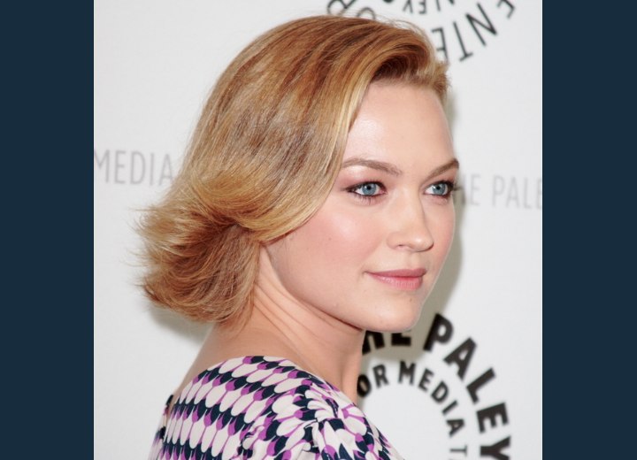 Sophia Myles with her hair cut in a neck-length bob