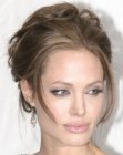 Angelina Jolie's updo with a hair ornament