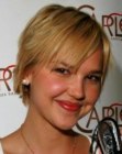 Arielle Kebbel's short hairstyle with smooth styling