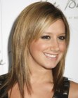 Ashley Tisdale's straight long hair with textured layers