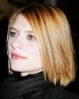 Claire Danes with her medium length hair cut into a straight bob