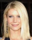 Gwyneth Paltrow with her blonde hair cut into a style with ends that touch the shoulders