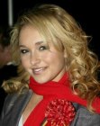 Hayden Panettiere with her long layered hair styled into corkscrew curls