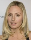 Hope Davis sporting smooth shoulder length hair with angled sides