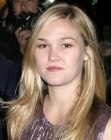 Julia Stiles with her hair cut into a long style with angles around the sides