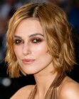 Keira Knightley wearing her hair short and slightly longer than chin length