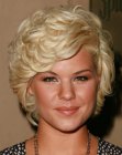 Kimberly Caldwell's romantic short hairstyle with curls