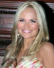 Kristin Chenoweth's blonde long and straight below the shoulders hair