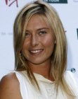 Maria Sharapova's simple long hairstyle for naturally straight hair
