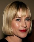 Patricia Arquette sporting an easy to take care off short bob with bangs