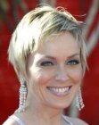 Sharon Stone sporting a short razor cut pixie hairstyle