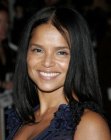 Victoria Rowell's long below the shoulders hair with a middle part