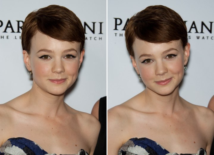 Carey Mulligan wearing her hair in a short layered crop