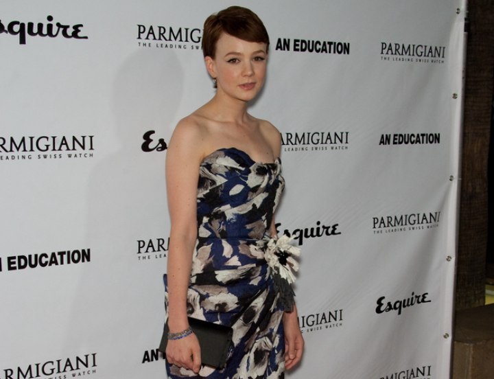 Carey Mulligan with her hair in a pixie cut