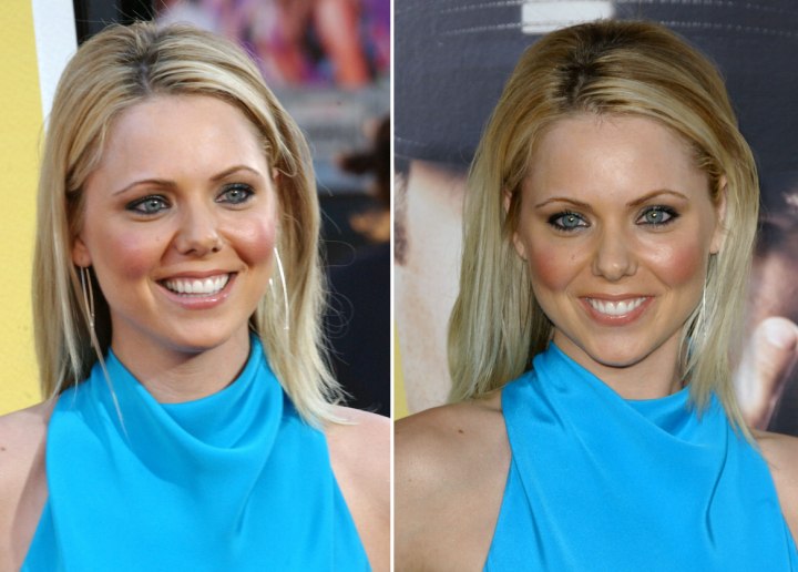 Collette Wolfe - Long hairstyle with tucked under hair on the side